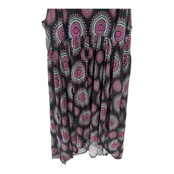 Torrid Challis Hi LO Dress Black Medallion Highneck Sleeveless Keyhole Size 2 2x - Picture 15 of 15